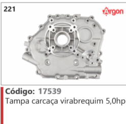 221 Código 17539 Tampa carcaça virabrequim 5,0hp ARGON
