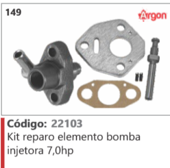 149 Código 22103 Kit reparo elemento bomba injetora 7,0hp ARGON