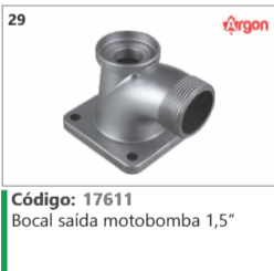 29 Código 17611 Bocal saída motobomba 1,5" ARGON