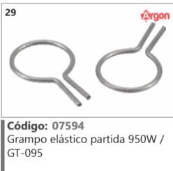29 Código 07594 Grampo eláStihl ico partida 950W / GT-095 ARGON
