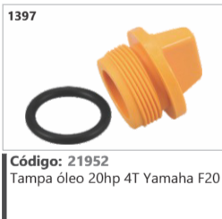 1397 Código 21952 Tampa óleo 20hp 4T Yamaha F20