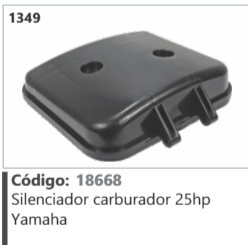 1349 Código 18668 Silenciador carburador 25hp Yamaha