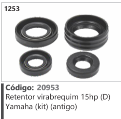 1253 Código 20953 Retentor virabrequim 15hp (D) Yamaha (kit) (antigo)