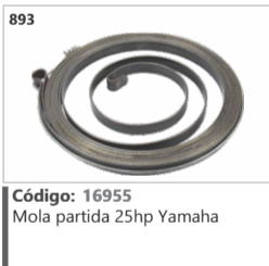 893 Código 16955 Mola partida 25hp Yamaha