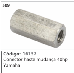 509 Código 16137 Conector haste mudança 40hp Yamaha