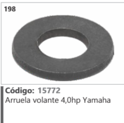 198 Código 15772 Arruela volante 4,0hp Yamaha