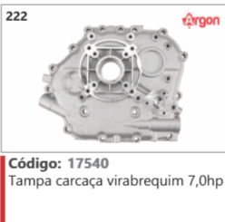 222 Código 17540 Tampa carcaça virabrequim 7,0hp ARGON