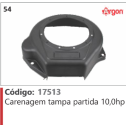 54 Código 17513 Carenagem tampa partida 10,0hp ARGON
