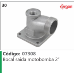 30 Código 07308 Bocal saída motobomba 2" ARGON