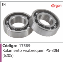 54 Código 17589 Rolamento virabrequim PS-30EI (6205) ARGON
