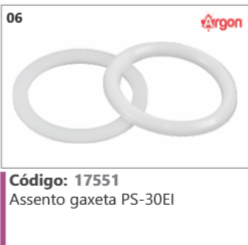 6 Código 17551 Assento gaxeta PS-30El ARGON