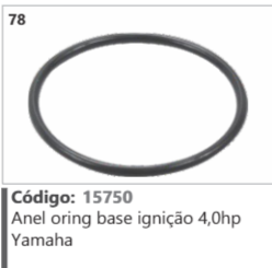 78 Código 15750 Anel oring base ignição 4,0hp Yamaha