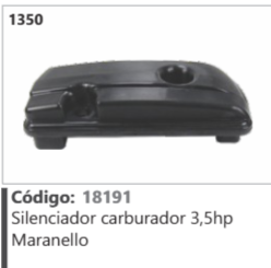 1350 Código 18191 Silenciador carburador 3,5hp Maranello