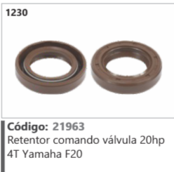 1230 Código 21963 Retentor comando válvula 20hp 4T Yamaha F20