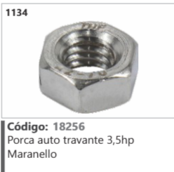 1134 Código 18256 Porca auto travante 3,5hp Maranello