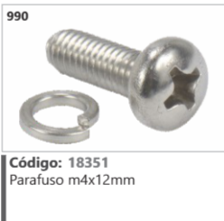 990 Código 18351 Parafuso m4x12mm