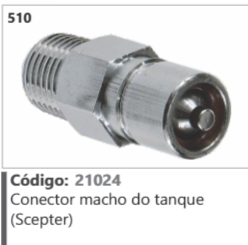 510 Código 21024 Conector macho do tanque (Scepter)