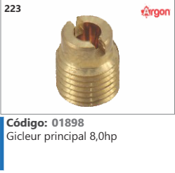 223 Código 01898 Gicleur principal 8,0hp ARGON