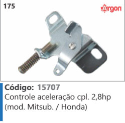 175 Código 15707 Controle aceleração completo 2,8hp (mod. Mitsubishi / Honda) ARGON