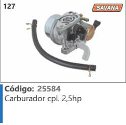 127 Código 25584 Carburador completo 2,5hp SAVANA