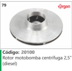 79 Código 20100 Rotor motobomba centrifuga 2,5" (diesel) ARGON