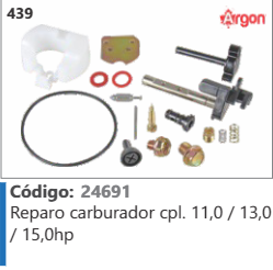 439 Código 24691 Reparo carburador cpl. 11,0 / 13,0 /15,0hp ARGON
