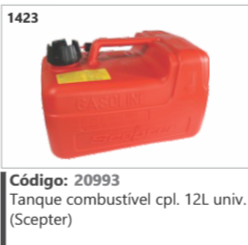 1423 Código 20993 Tanque combustível completo 12L univ. (Scepter)