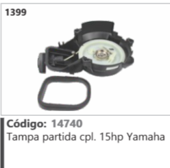 1399 Código 14740 Tampa partida completo 15hp Yamaha