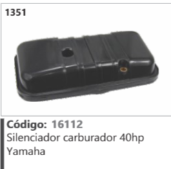 1351 Código 16112 Silenciador carburador 40hp Yamaha