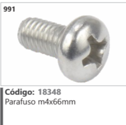 991 Código 18348 Parafuso m4x66mm