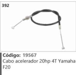 392 Código 19567 Cabo acelerador 20hp 4T Yamaha