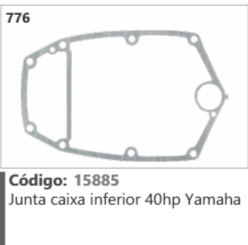 776 Código 15885 Junta caixa inferior 40hp Yamaha