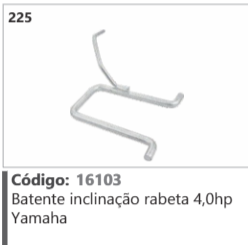 225 Código 16103 Batente inclinação rabeta 4,0hp Yamaha