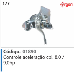 177 Código 01890 Controle aceleração completo 8,0 / 9,0hp ARGON