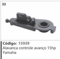 33 Código 15939 Alavanca controle avanço 15hp Yamaha