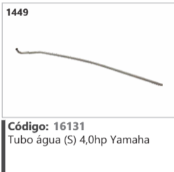 1449 Código 16131 Tubo água (S) 4,0hp Yamaha