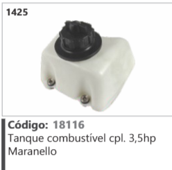 1425 Código 18116 Tanque combustível completo 3,5hp Maranello