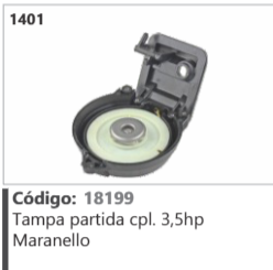 1401 Código 18199 Tampa partida completo 3,5hp Maranello
