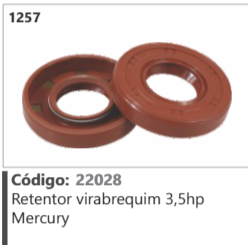 1257 Código 22028 Retentor virabrequim 3,5hp Mercury