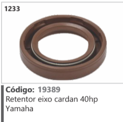 1233 Código 19389 Retentor eixo cardan 40hp Yamaha