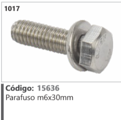 1017 Código 15636 Parafuso m6x30mm