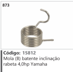 873 Código 15812 Mola (B) batente inclinação rabeta 4,0hp Yamaha