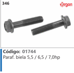 346 Código 01744 Parafuso biela 5,5 / 6,5 / 7.0hp ARGON