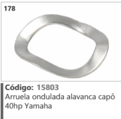 178 Código 15803 Arruela ondulada alavanca capô 40hp Yamaha
