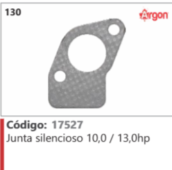 130 Código 17527 Junta silencioso 10,0 / 13,0hp ARGON