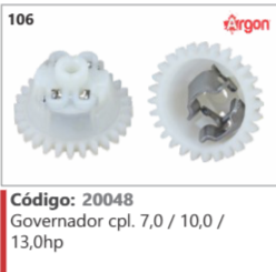 106 Código 20048 Governador completo 7,0 / 10,0 / 13,0hp