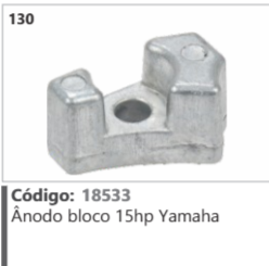 130 Código 18533 Anodo bloco 15hp Yamaha