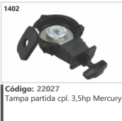 1402 Código 22027 Tampa partida completo 3,5hp Mercury