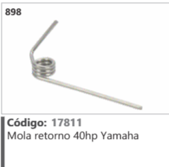 898 Código 17811 Mola retorno 40hp Yamaha